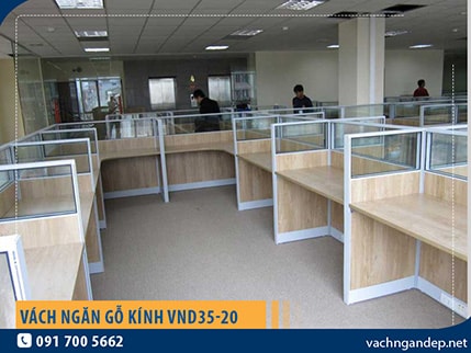 Vách ngăn gỗ kính VND35-20